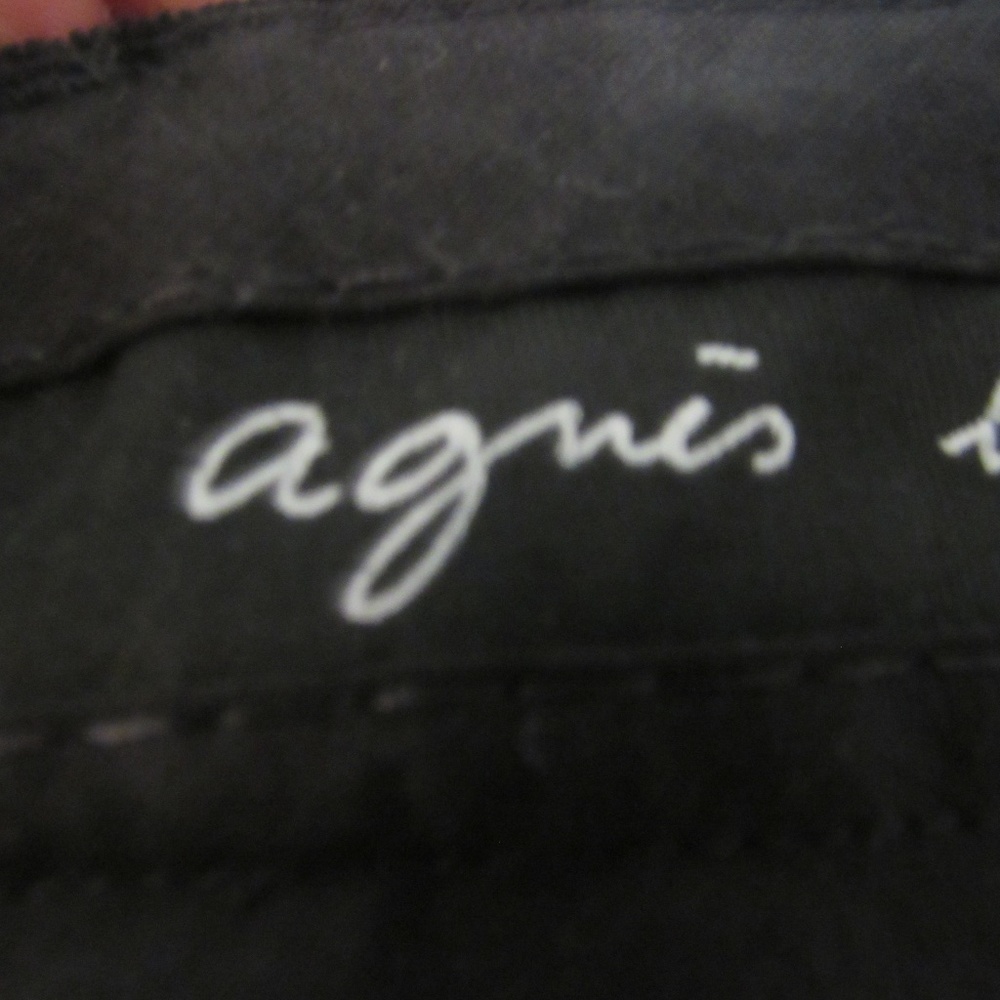 AGNES B VELVET STRAIGHT LEG TROUSERS - PURCHASED IN PARIS 1990S - VINTAGE - MINT